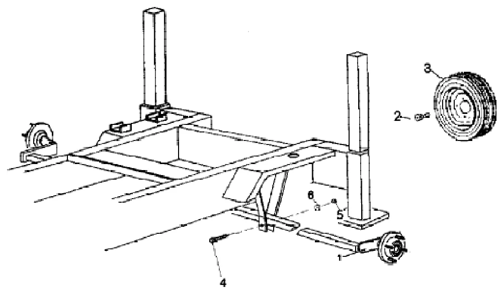 Mix 750 Wheel and suspension assembly, exploded view with reference numbers