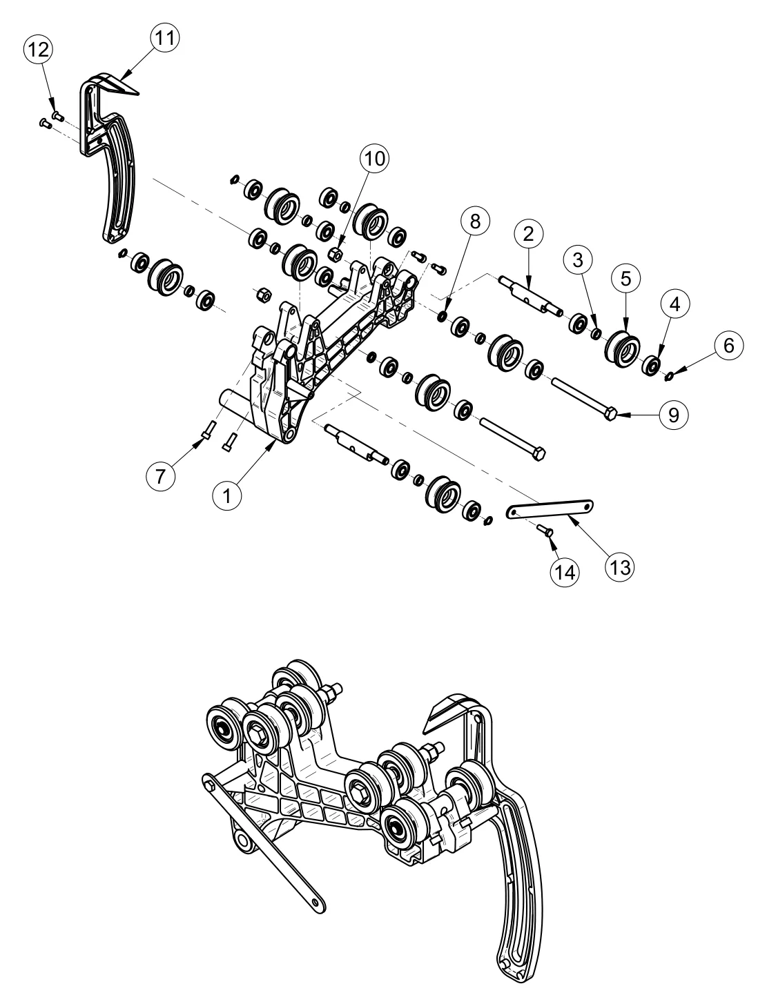 Carriage (ref 1) on the IMER Combicut 200 VA Carriage drawing