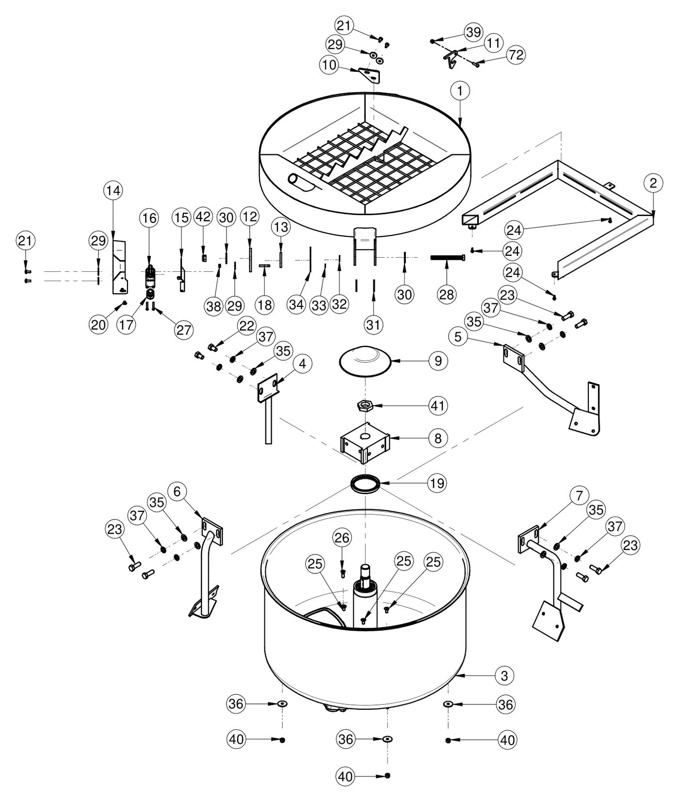 Candle paddle (ref 4) on the IMER Mortarman 120 Plus Tank drawing