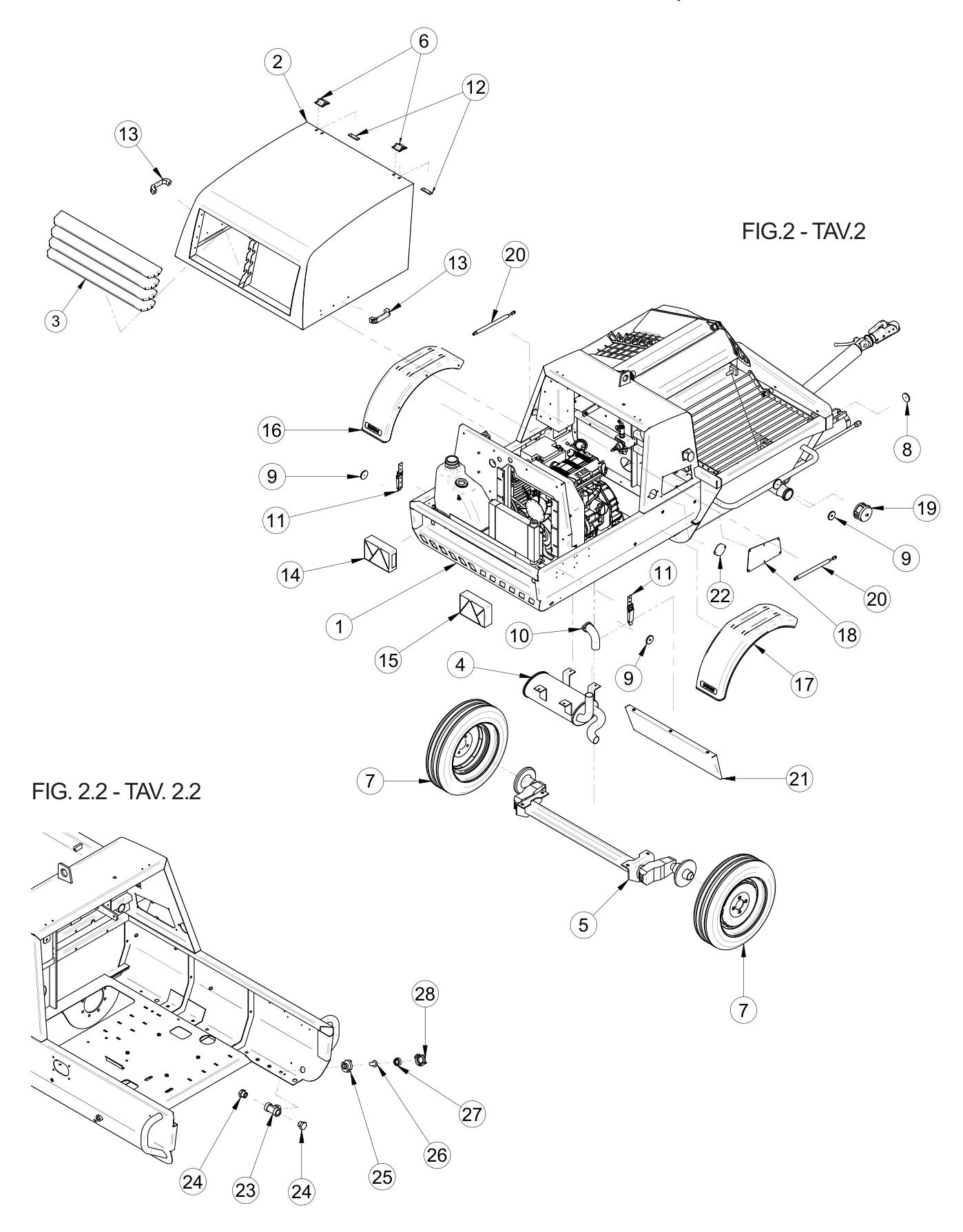 Hood (ref 2) on the IMER Prestige 300 Machine Structure - Rear drawing