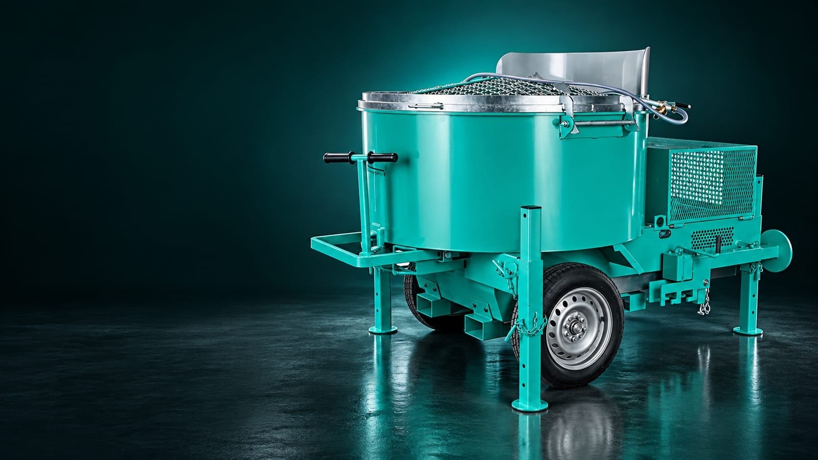 IMER Mix 750 mortar mixer in a dark teal studio