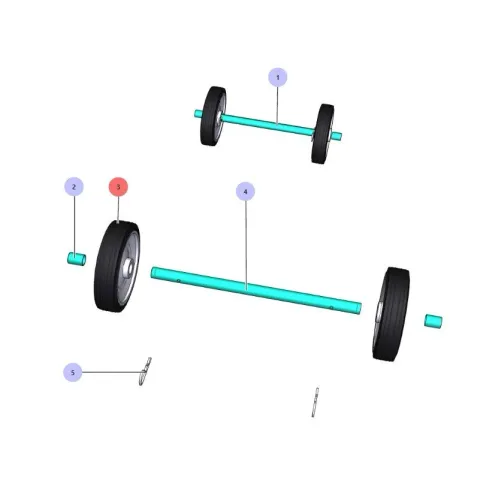 Wheel kit with axles – genuine IMER part 1107617 for IMER Mix 120