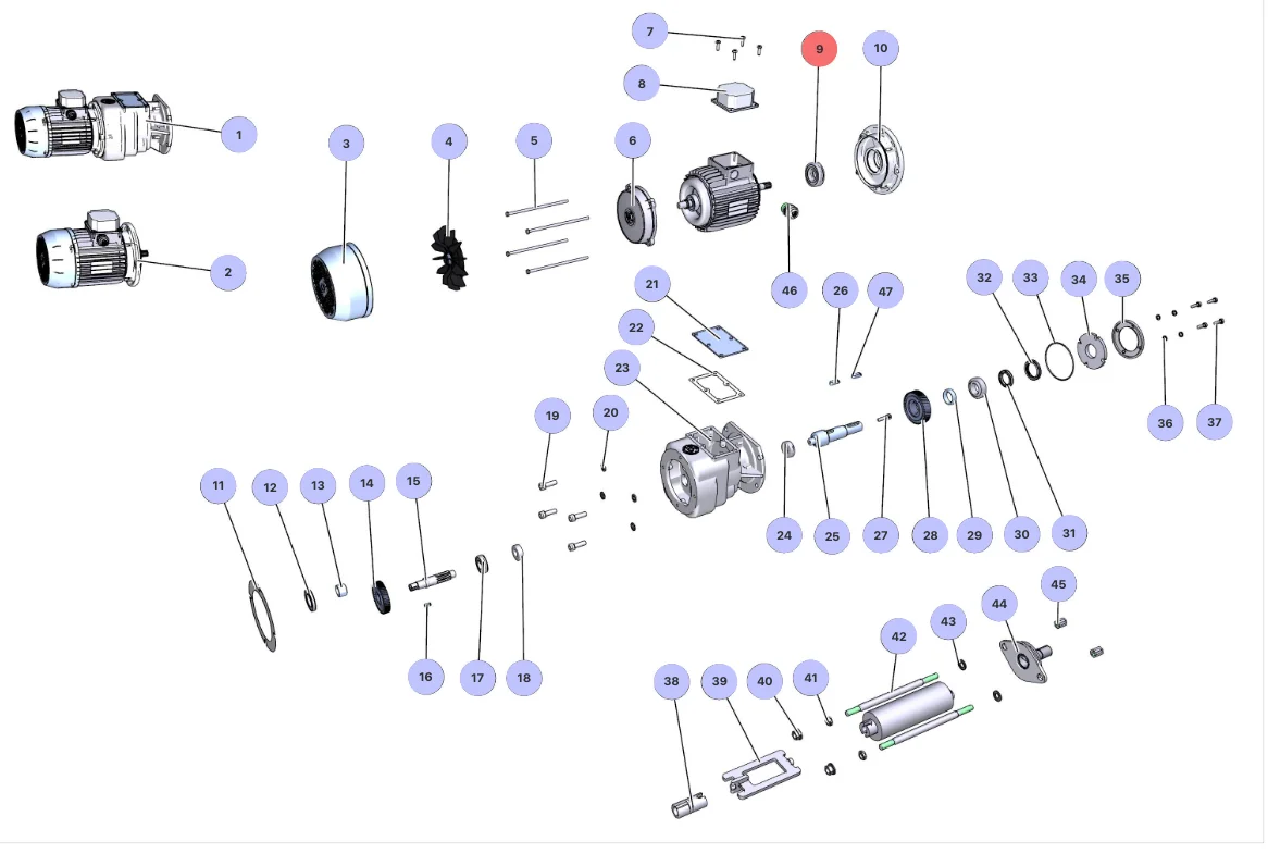 Bearing for IMER Spin 30 Plus (IMER parts book picture)