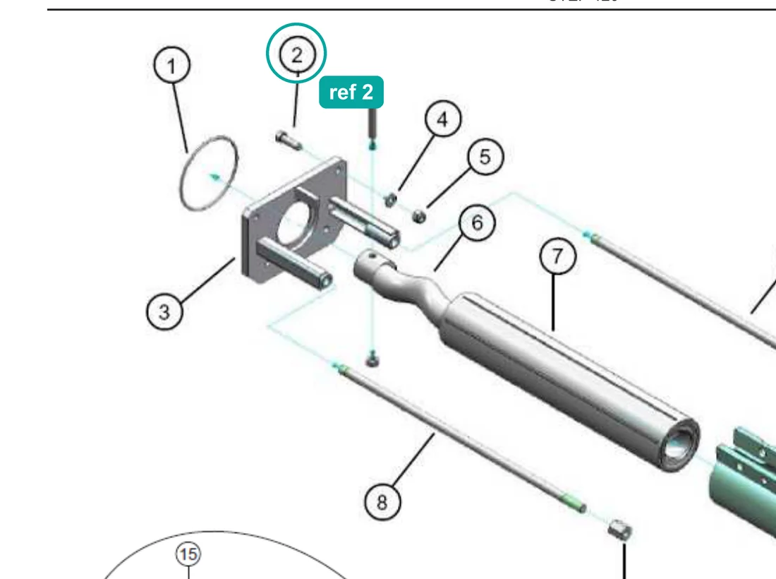 Bolt TE 8.8 5739 M12×40 z (ref 2) highlighted on the IMER Step-Up 120 parts diagram, Pump Kit 2L6 (1107088) – part 2222036