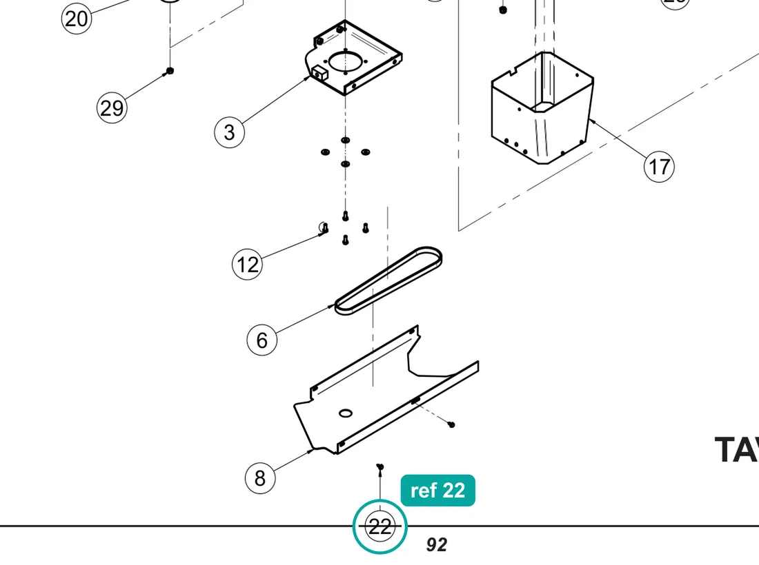 Bolt 4.8×13 (ref 22) highlighted on the IMER Step-Up 120 parts diagram, Mixer - Drive Assembly – part 2222420