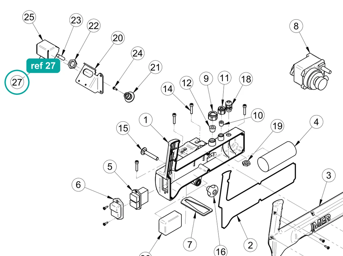 Bolt TC PH 6954 4.2×9.5, ref 27, on the IMER Combicut 250 VA drawing