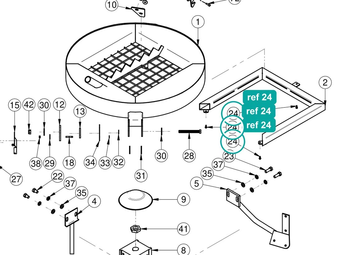 Self-tapping bolt 4.2×13 zinc, ref 24, on the IMER Mortarman 120 Plus drawing