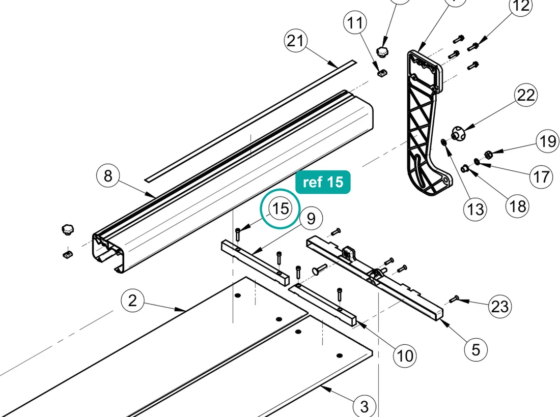 Bolt TCEI 5931 M6×30 (ref 15) highlighted on an IMER parts-book drawing – part 2222545