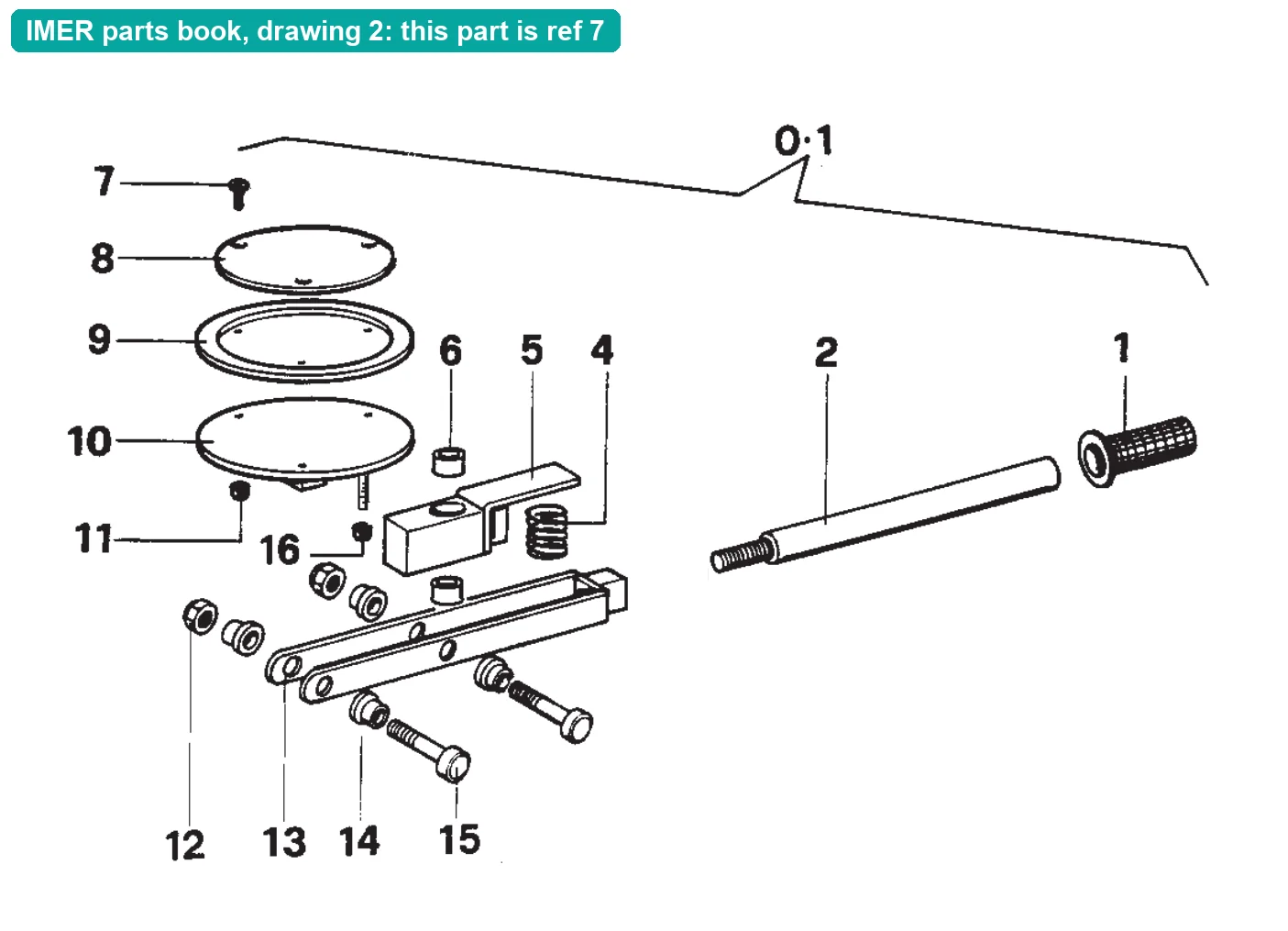 Bolt 963 M6x26 for IMER Mix 360 (IMER parts book drawing 2, ref 7)