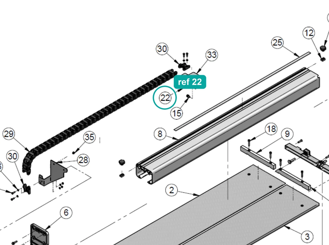 Self locking nut M5 (ref 22) highlighted on an IMER parts-book drawing – part 2223927
