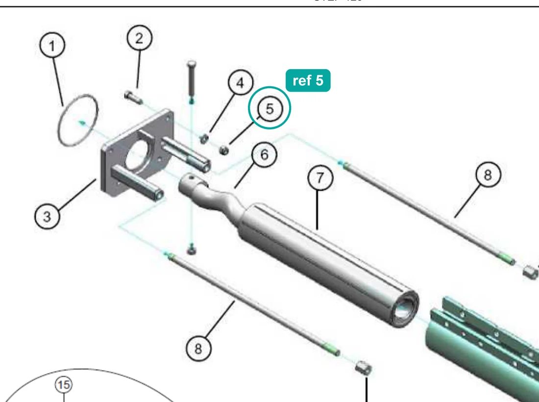 Nut M12 (ref 5) highlighted on the IMER Step-Up 120 parts diagram, Pump Kit 2L6 (1107088) – part 2223930
