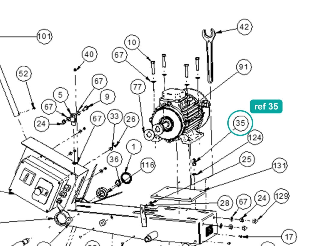 Elbow Fitting F.3/8" D.10 RO150 for IMER Masonry 750 Plus — IMER parts diagram, ref 35