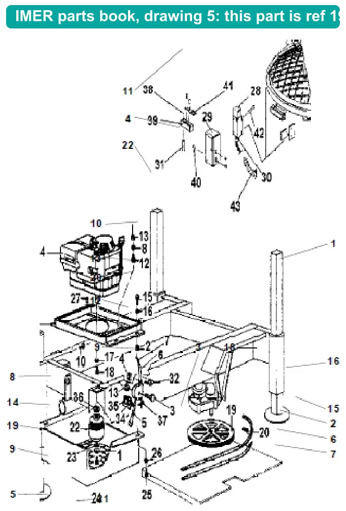 Key for IMER Mix 750 (IMER parts book drawing 5, ref 19)
