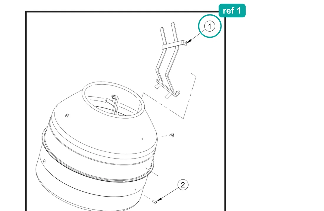 Paddle (ref 1) highlighted on an IMER parts-book drawing – part 2250069