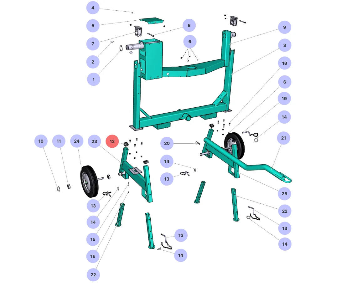 Leg Cap for IMER Workman II 250 (IMER parts book picture)