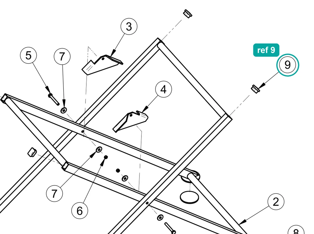 Terminal (ref 9) highlighted on the IMER Combicut 250 VA parts diagram, Complete Frame – part 3206205