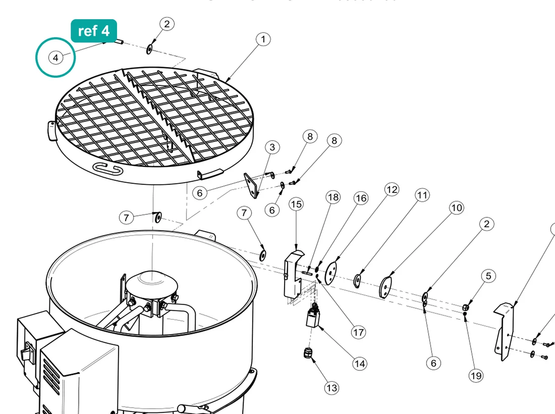 Bolt for IMER Equipment — IMER parts diagram, ref 4