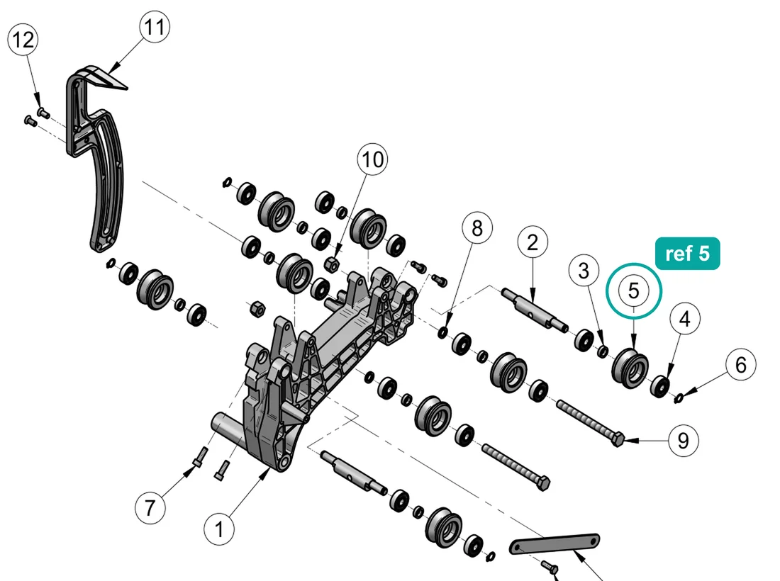 Wheel assembly (ref 5) highlighted on an IMER parts-book drawing – part 3207397