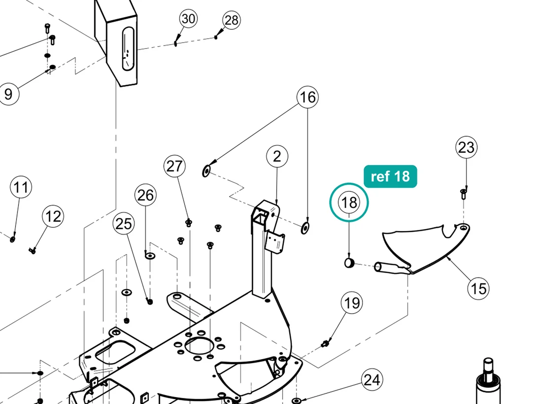 Cap GPN 320 GL 30×2 (ref 18) highlighted on the IMER Step-Up 120 parts diagram, Mixer - Drive Assembly – part 3208452