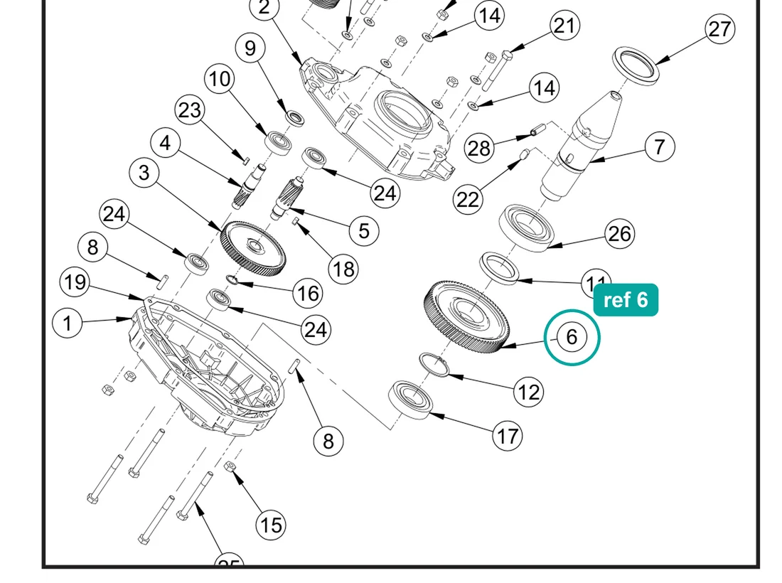 Gear wheel Z.68 (ref 6) highlighted on an IMER parts-book drawing – part 3208756