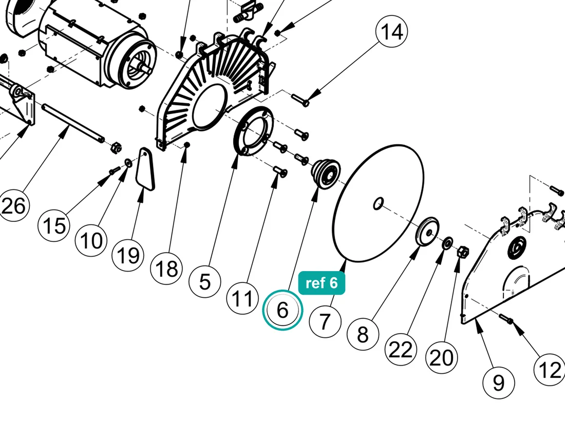 Inner flange, ref 6, on the IMER Combicut 200 VA drawing