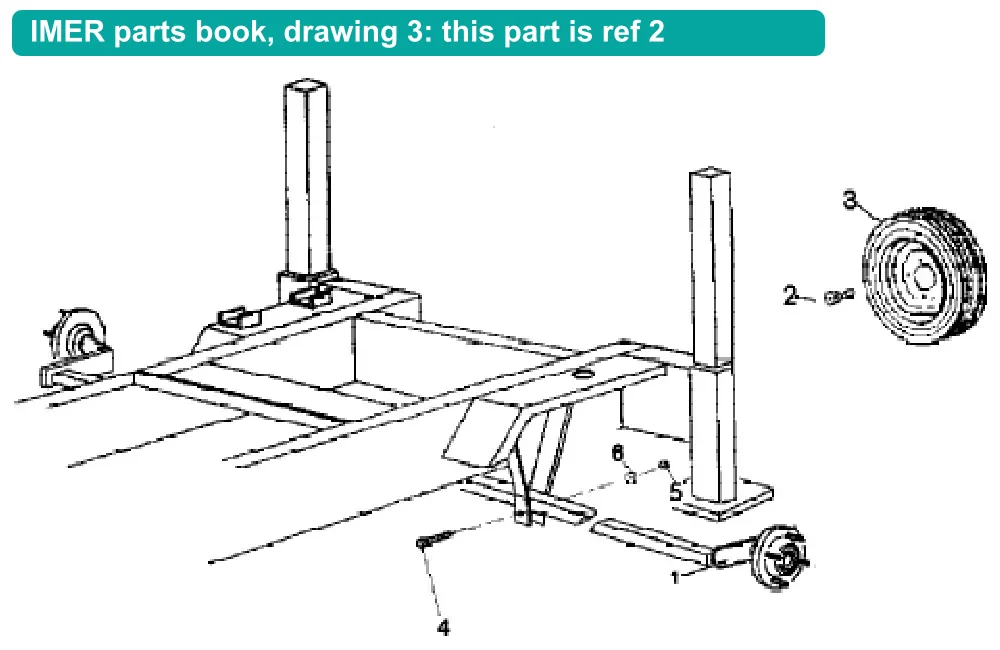Bolt for IMER Mix 750 (IMER parts book drawing 3, ref 2)