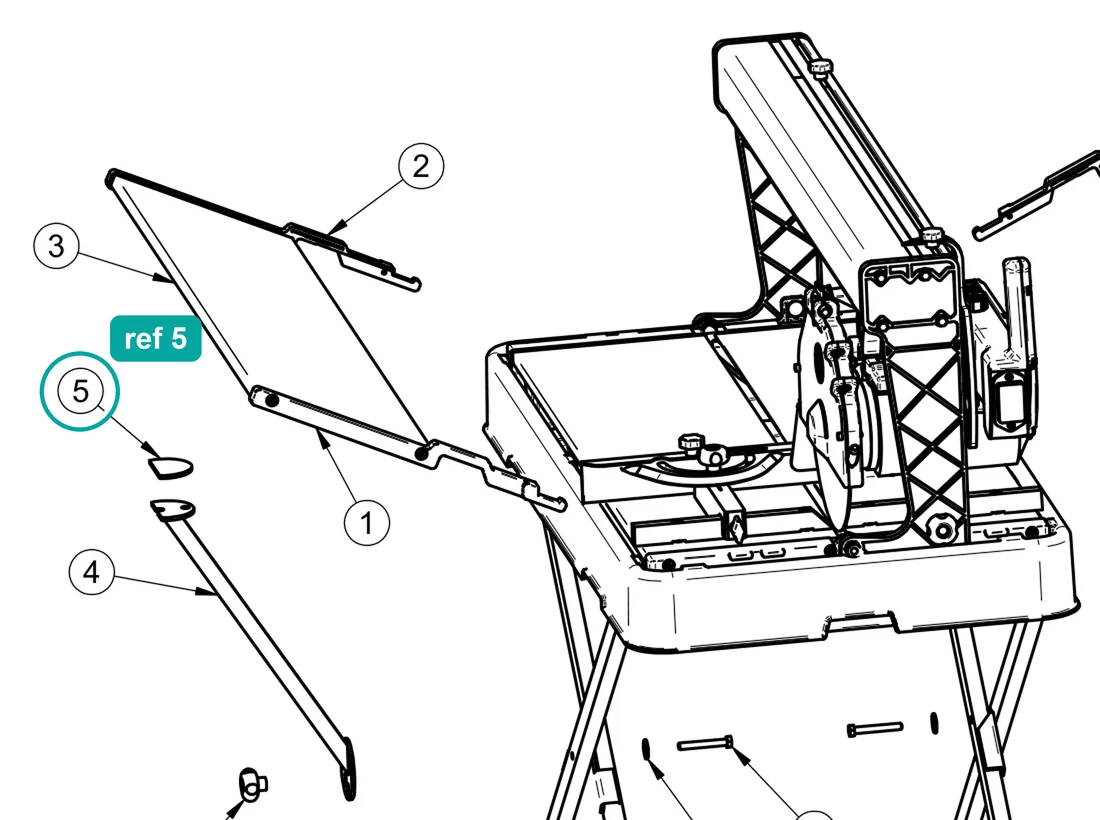 Rubber coating (ref 5) highlighted on an IMER parts-book drawing – part 3210646