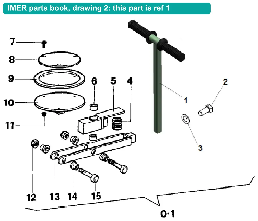 Drive Lever for IMER Mix 750 (IMER parts book drawing 2, ref 1)