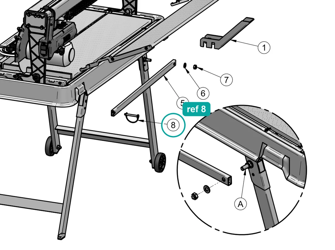 Pin 8×70 z (ref 8) highlighted on an IMER parts-book drawing – part 3223143