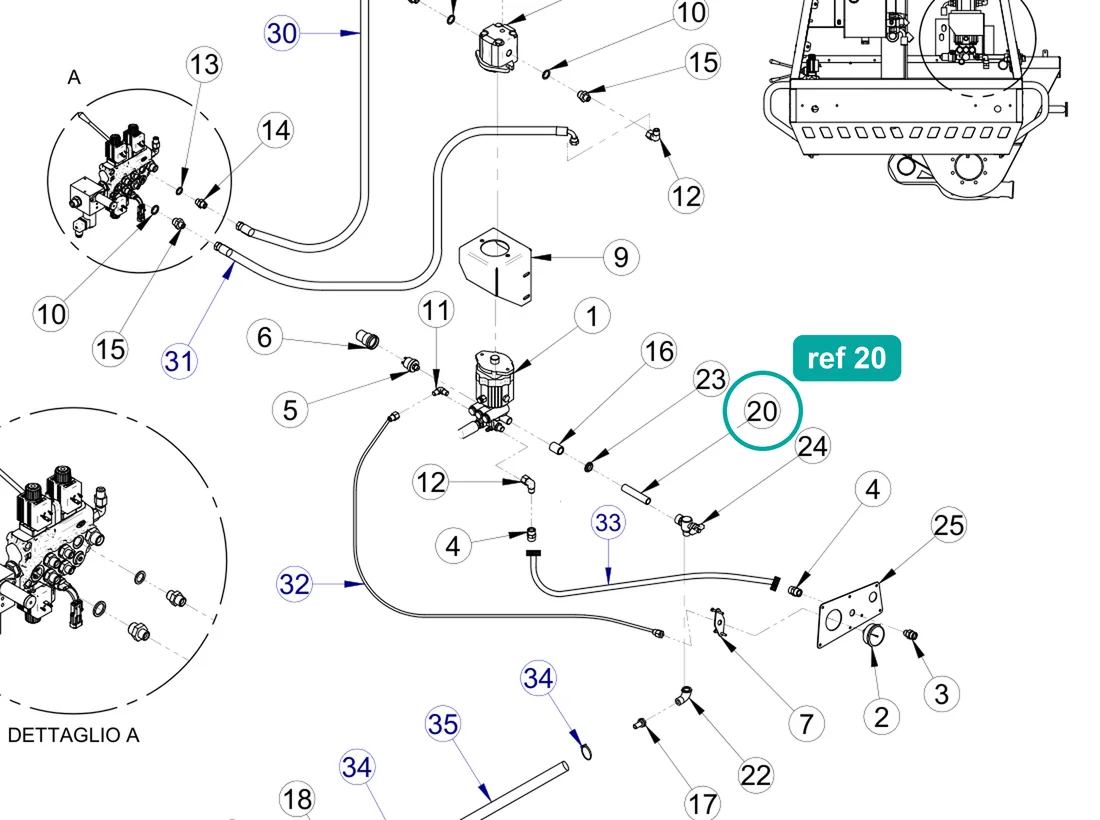 Branch 1/2" L.130mm (ref 20) highlighted on the IMER Prestige 300 parts diagram, Water Cleaner Pump Kit (1107208) – part 3223611