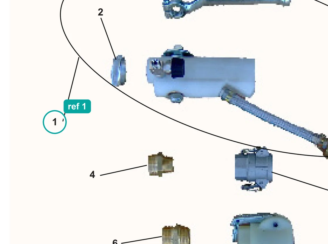 Spray jet for levellers, grout and injections, ref 1, on the IMER Prestige 300 drawing