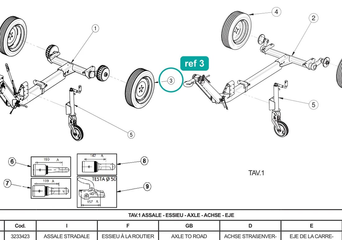 Multipoint light LH (ref 3) highlighted on the IMER Booster 15 parts diagram, Lights Bar – part 3224520