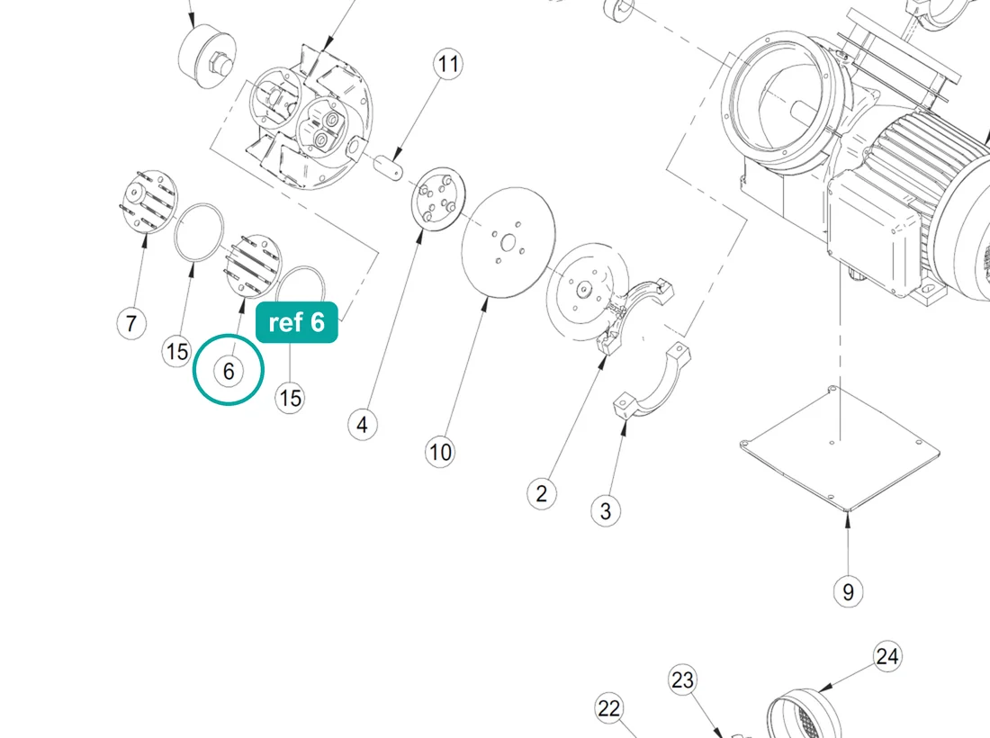 RH cap (ref 6) highlighted on an IMER parts-book drawing – part 3224533