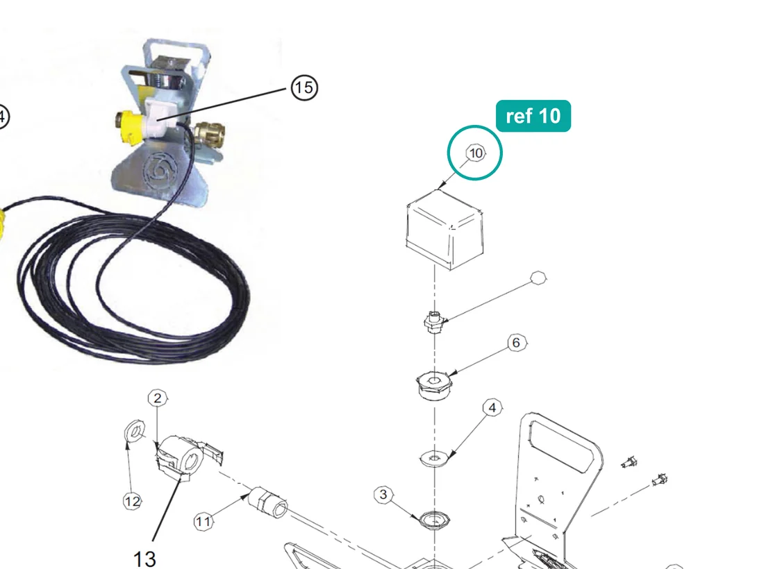 Pressure switch FF 142-8 DAH 1/4 g (ref 10) highlighted on the IMER Small 50 parts diagram, Pressure Gauge + Pressure Switch (1107515) – part 3224766