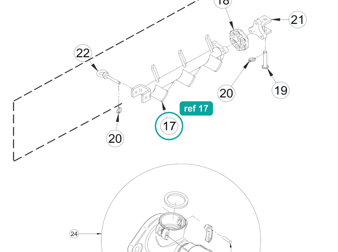 Hopper screw feeder (ref 17) highlighted on the IMER Step-Up 120 parts diagram, Pump Group – part 3225367