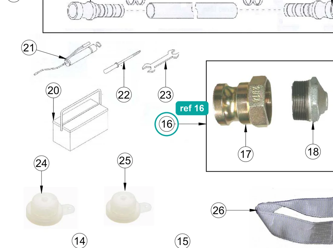 Pressure calibration unit (ref 16) highlighted on the IMER Prestige 300 parts diagram, Standard Accessories – part 3225836