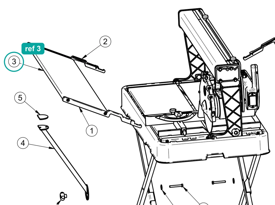 Side roller (ref 3) highlighted on the IMER Combicut 250 VA parts diagram, Side Roller – part 3226066