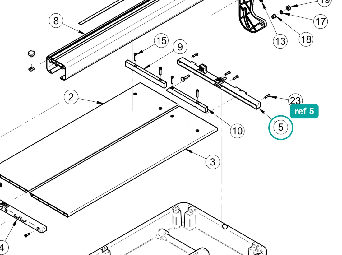 Front side (ref 5) highlighted on an IMER parts-book drawing – part 3226069