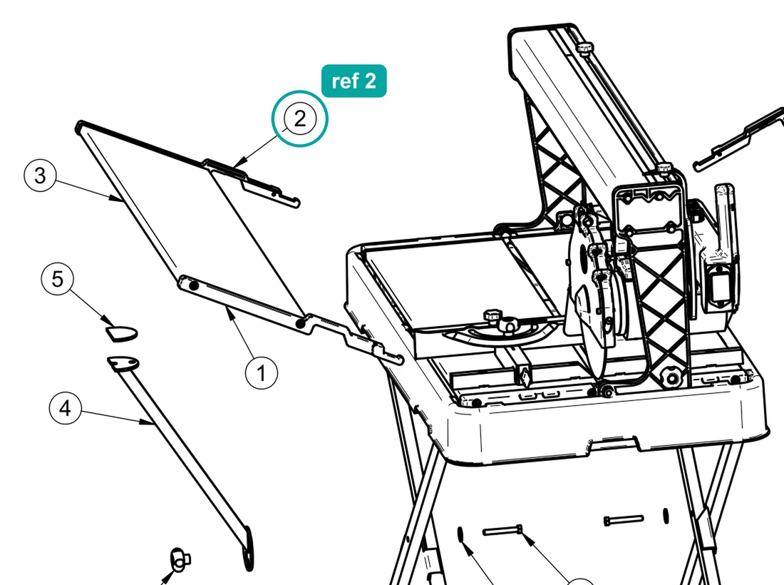 Side roller support, ref 2, on the IMER Combicut 200 VA drawing