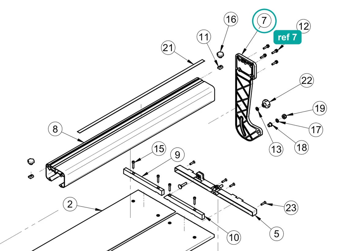 Front arm (ref 7) highlighted on an IMER parts-book drawing – part 3226357