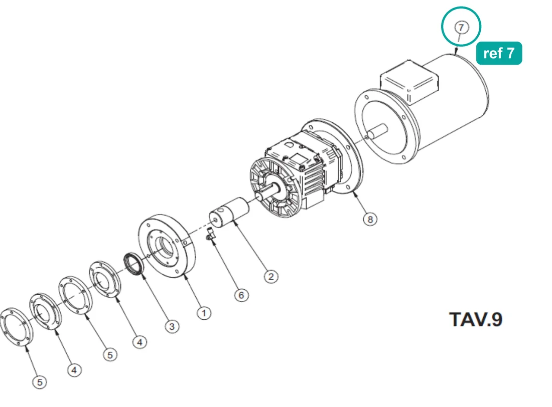 Electric motor 400V 50Hz (ref 7) highlighted on the IMER Step-Up 120 parts diagram, Gearmotor – part 3226712