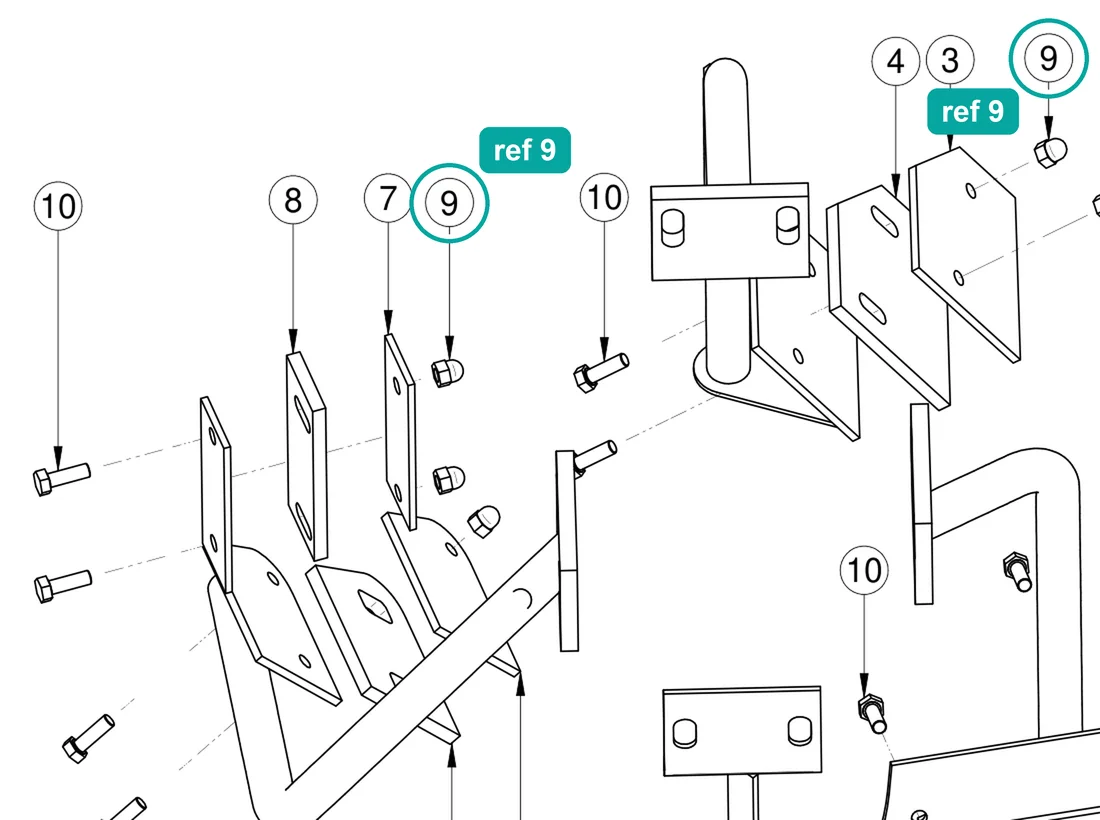 Cap nut 5271 M8 (ref 9) highlighted on the IMER Mortarman 120 Plus parts diagram, Rubber Blades Kit (1107618) – part 3227126