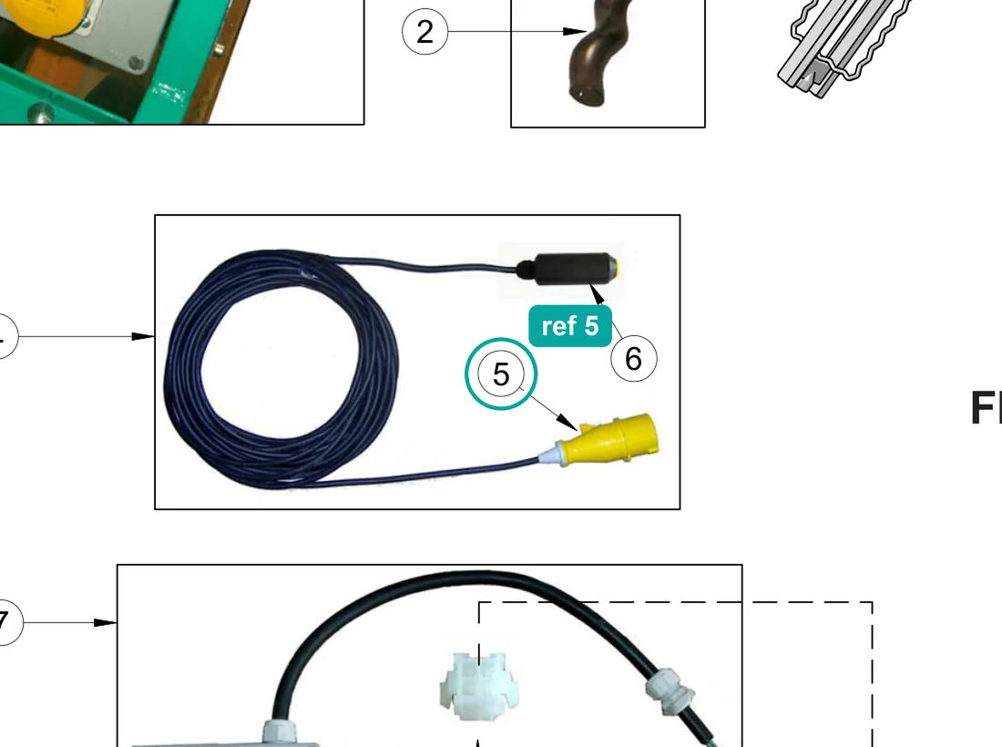 Plug 3P+T 110V 16A IP44, ref 5, on the IMER Koine 4 drawing