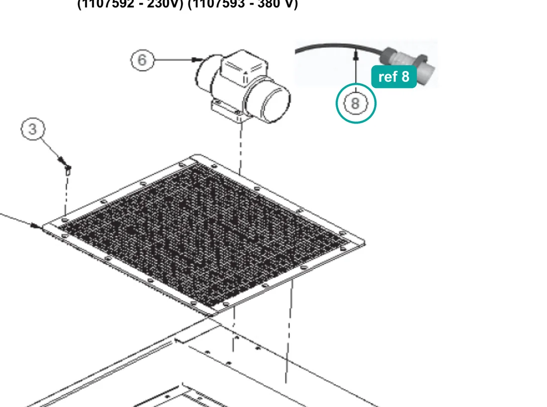 Power Cable + Plug for IMER Step-Up 120 — IMER parts diagram, ref 8