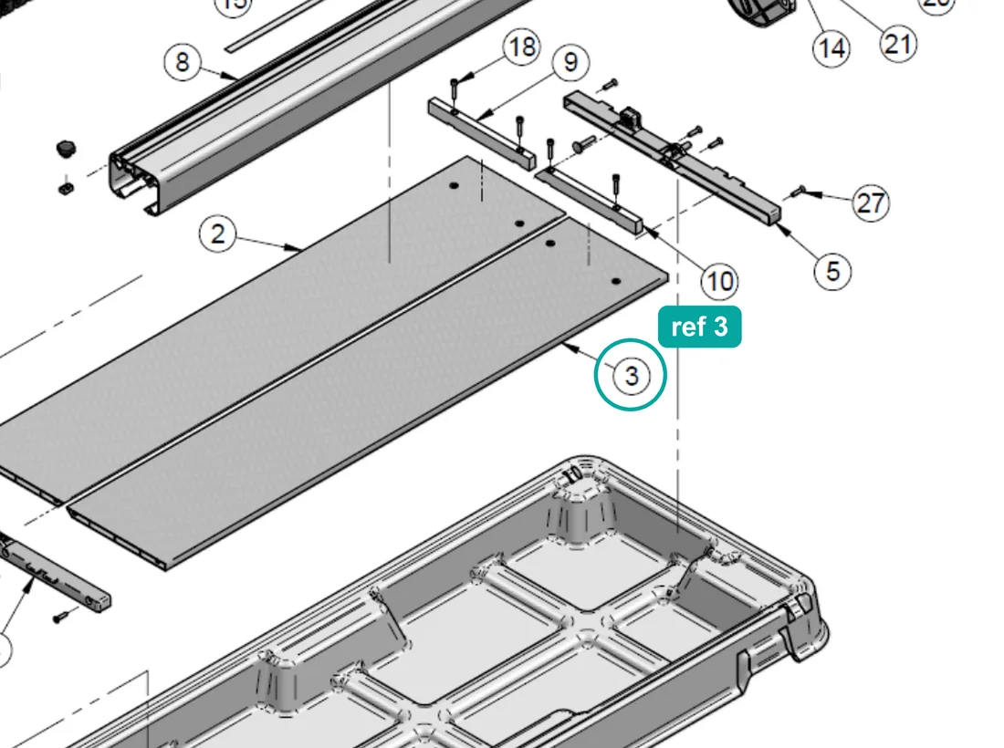 L.h. surface CM250/1000 VA (ref 3) highlighted on an IMER parts-book drawing – part 3227486