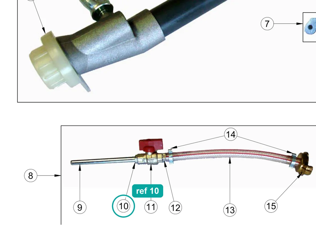 Reduction m. 1/4" - f. 1/8", ref 10, on the IMER Koine 4 drawing