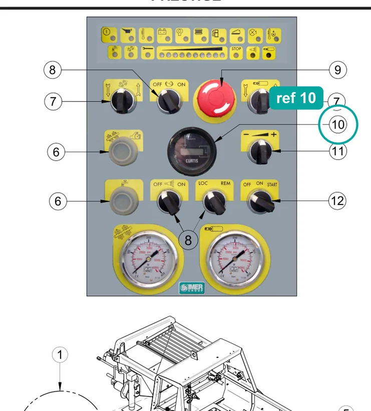 Hour Counter for IMER Prestige 300 — IMER parts diagram, ref 10