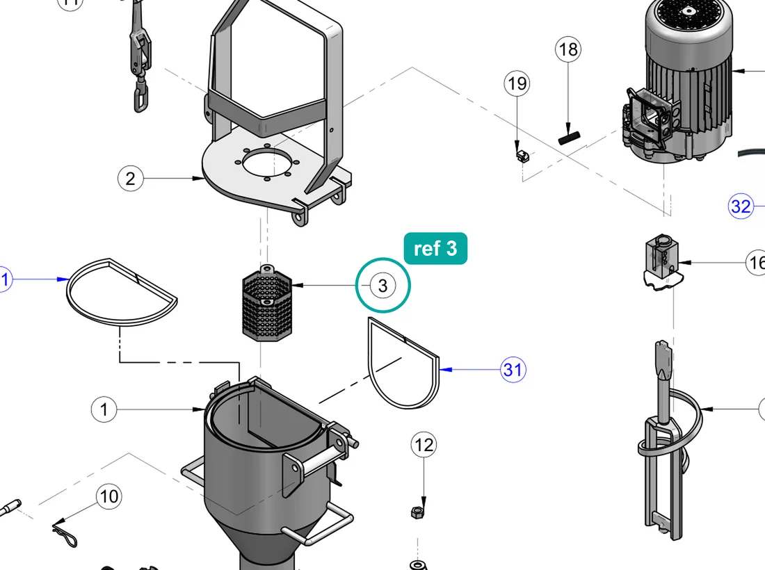 Flanged Hose for IMER Pumps — IMER parts diagram, ref 3