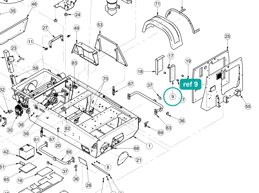 Electrical Board for IMER Booster 15 — IMER parts diagram, ref 9