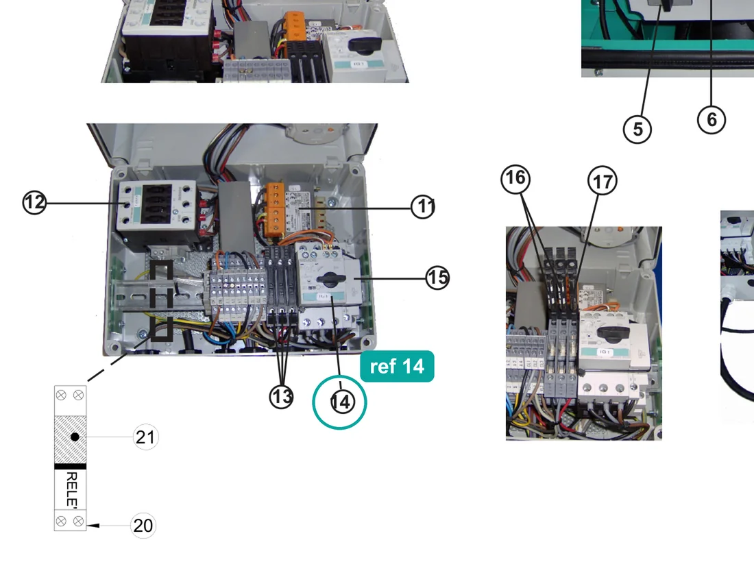 Thermal magnetic switch, ref 14, on the IMER Step-Up 120 drawing